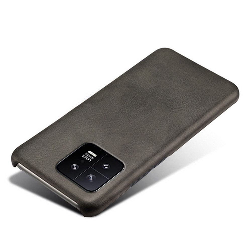 For Xiaomi 13 5G Calf Textured PU Leather Coated PC Drop-proof Phone Cover Protective Back Case