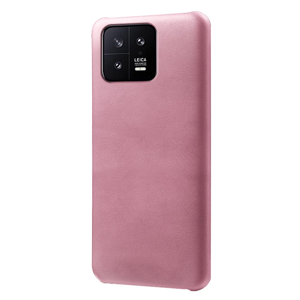 For Xiaomi 13 5G Calf Textured PU Leather Coated PC Drop-proof Phone Cover Protective Back Case