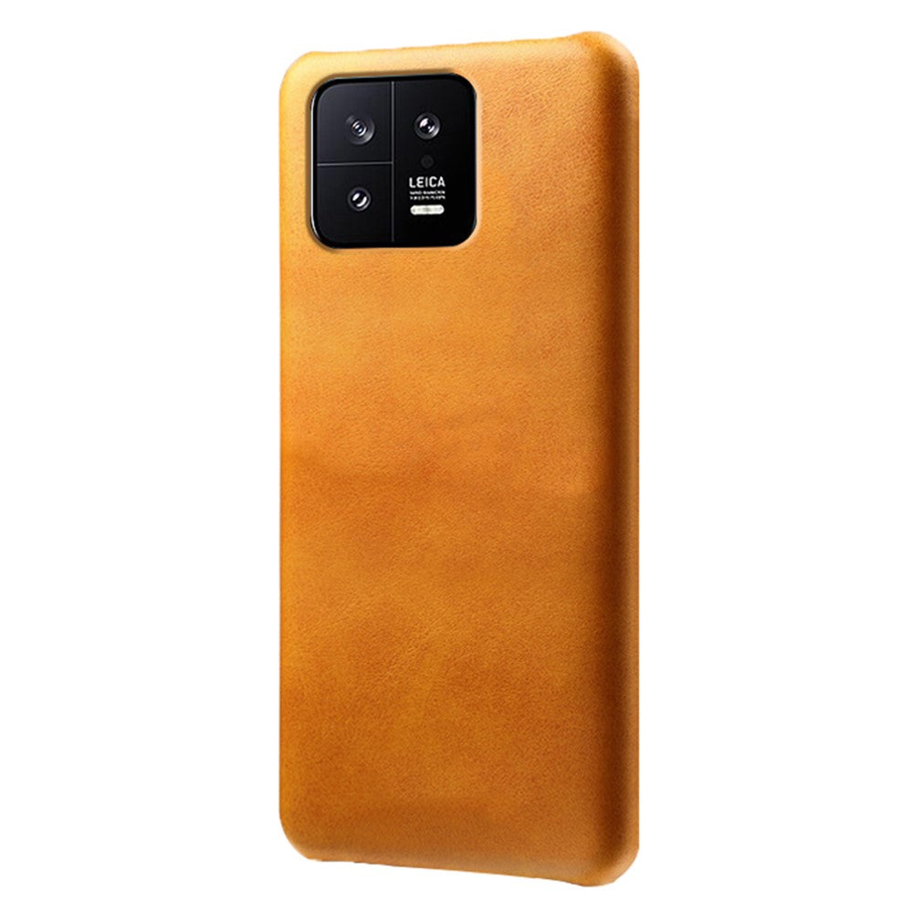 For Xiaomi 13 5G Calf Textured PU Leather Coated PC Drop-proof Phone Cover Protective Back Case