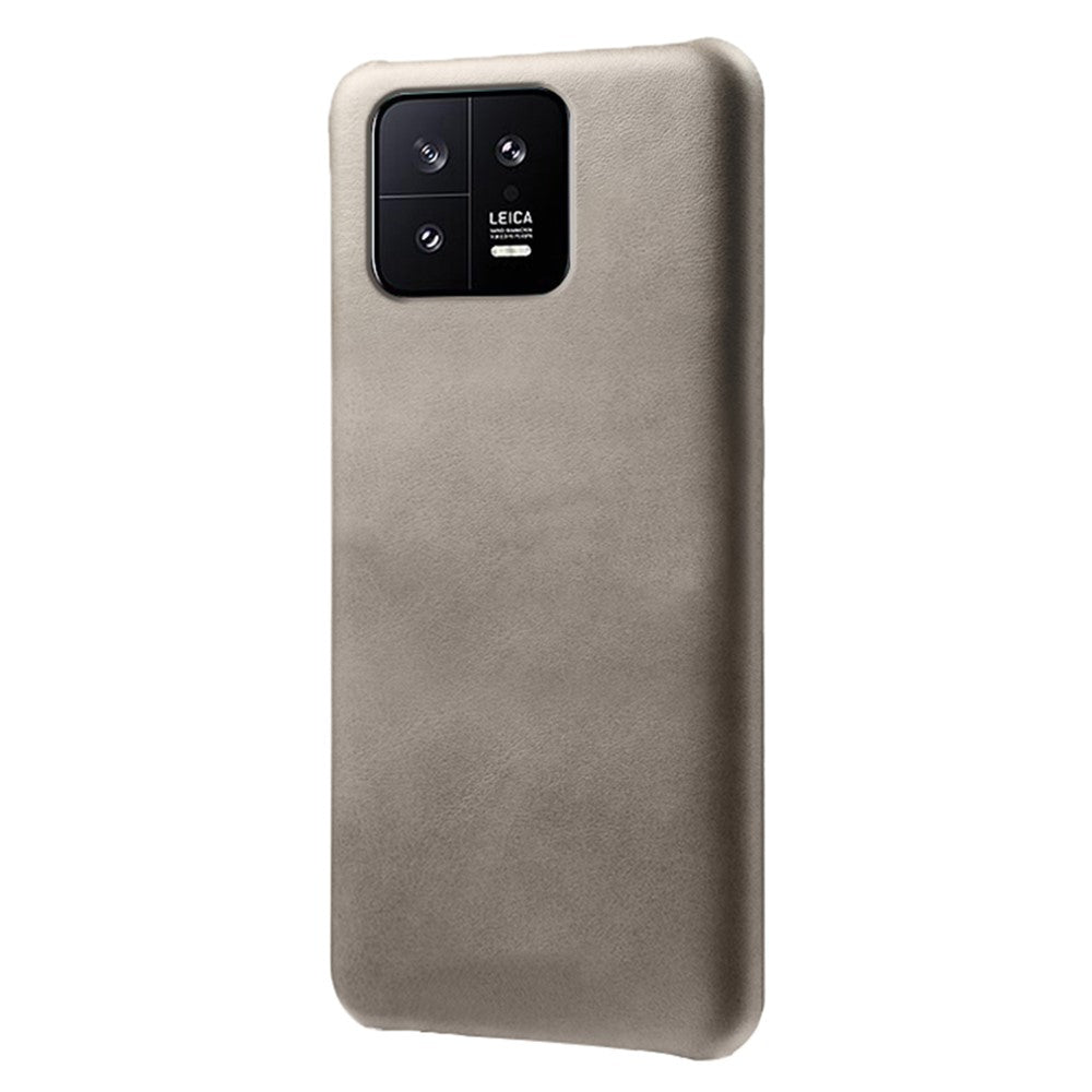 For Xiaomi 13 5G Calf Textured PU Leather Coated PC Drop-proof Phone Cover Protective Back Case