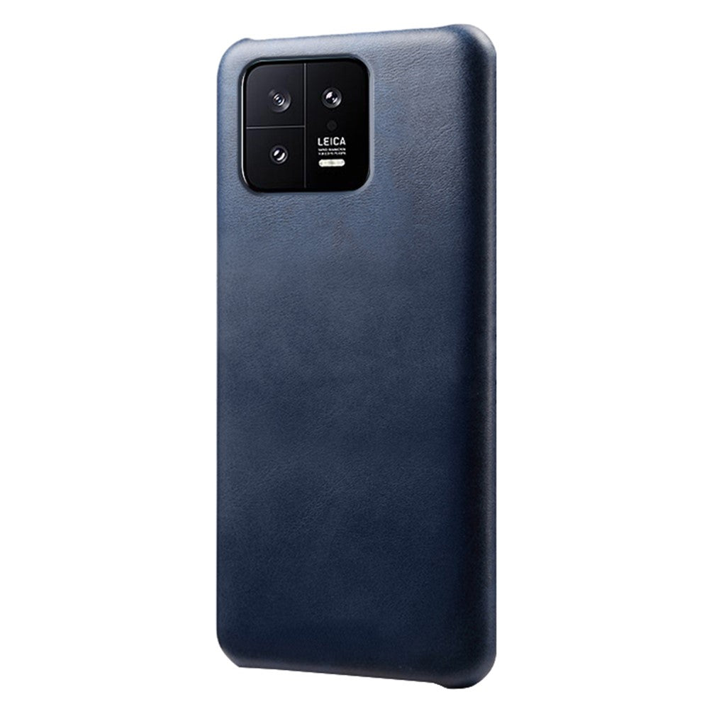 For Xiaomi 13 5G Calf Textured PU Leather Coated PC Drop-proof Phone Cover Protective Back Case