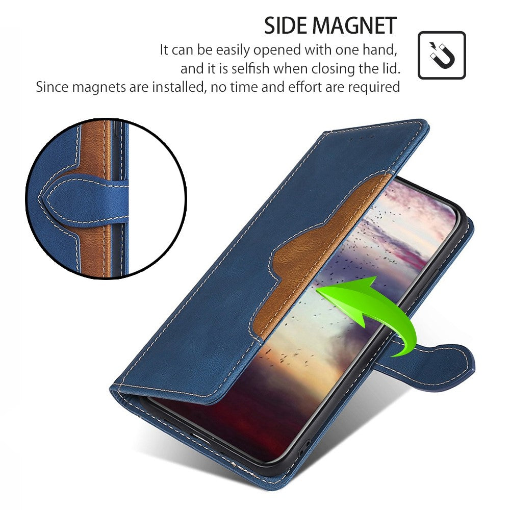 For Xiaomi 13 5G Drop-proof Straw Hat Pattern PU Leather Phone Case Skin-touch Feeling Scratch-resistant Cell Phone Cover Stand Wallet