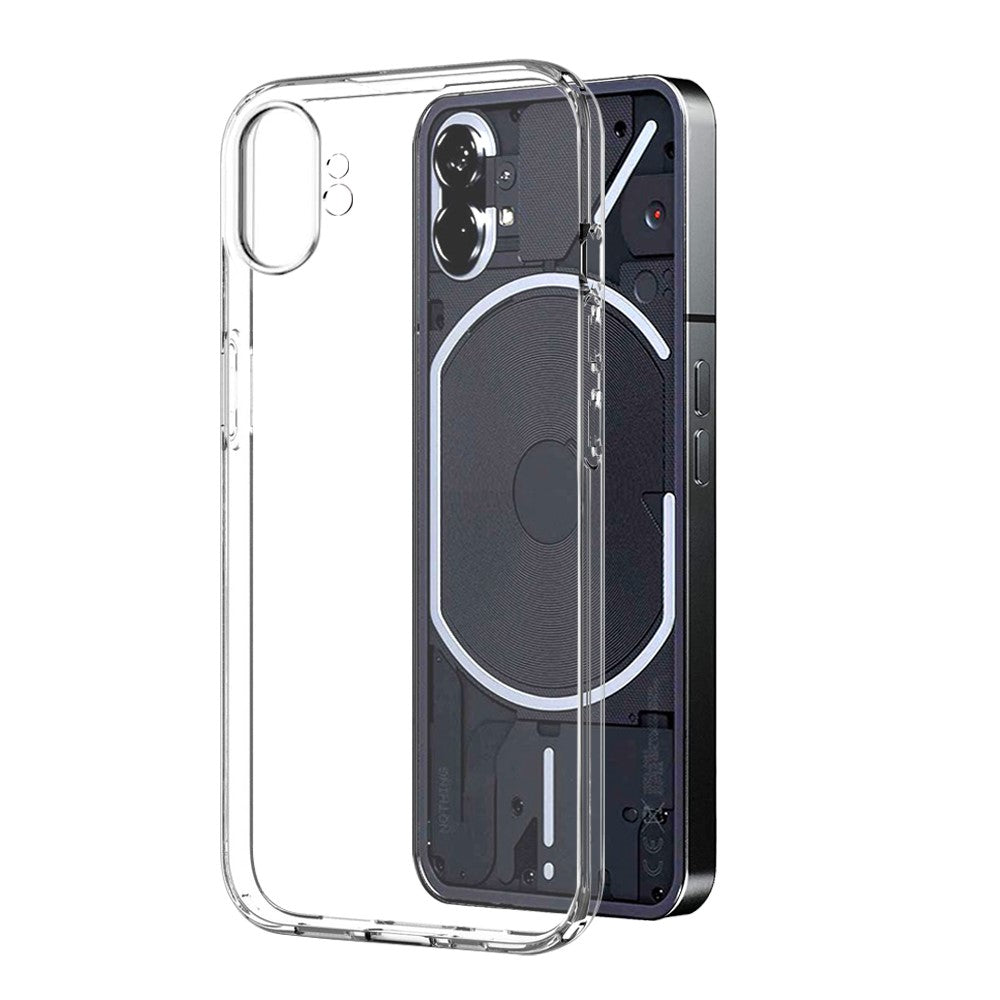Nothing phone (1) 5G Transparente Handyhülle – 2-in-1-Design: Vergilbungsfrei, aus weichem TPU,  Displayschutzfolie aus gehärtetem Glas