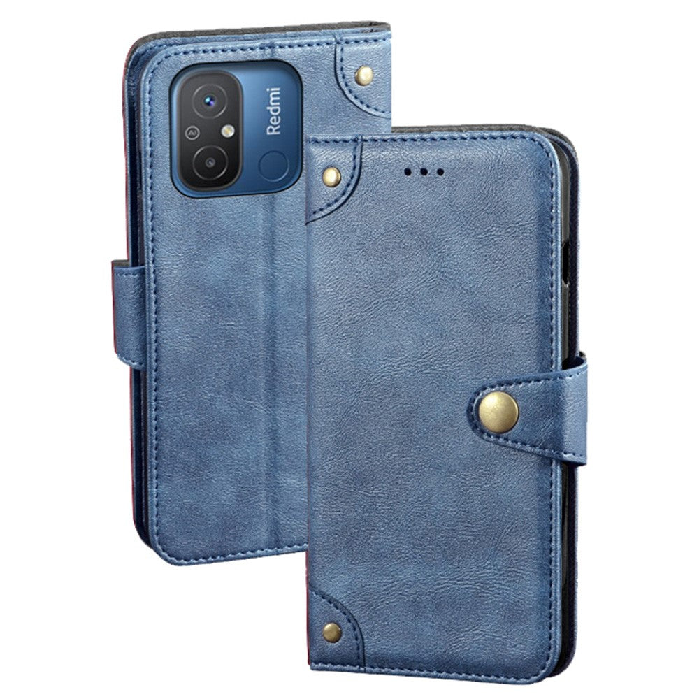 IDEWEI For Xiaomi Redmi 12C 4G Drop-proof Phone Case Fine Texture TPU+PU Leather Wallet Stand Anti-scratch Cell Phone Cover