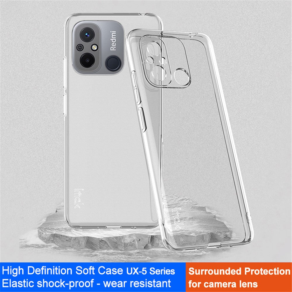 IMAK UX-5 Series for Xiaomi Redmi 12C 4G Anti-Yellowing Soft TPU Protective Phone Case Scratch-resistant Cell Phone Cover