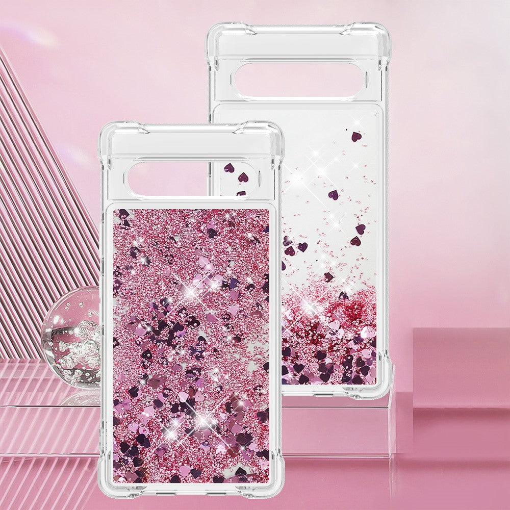 Pixel 7a Glitzer-Hülle – Stoßfest & mit Treibsand