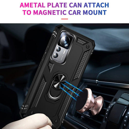 Anti-drop Phone Case for Xiaomi 12T 5G / 12T Pro 5G / Redmi K50 Ultra 5G, PC + TPU Phone Cover with Ring Kickstand