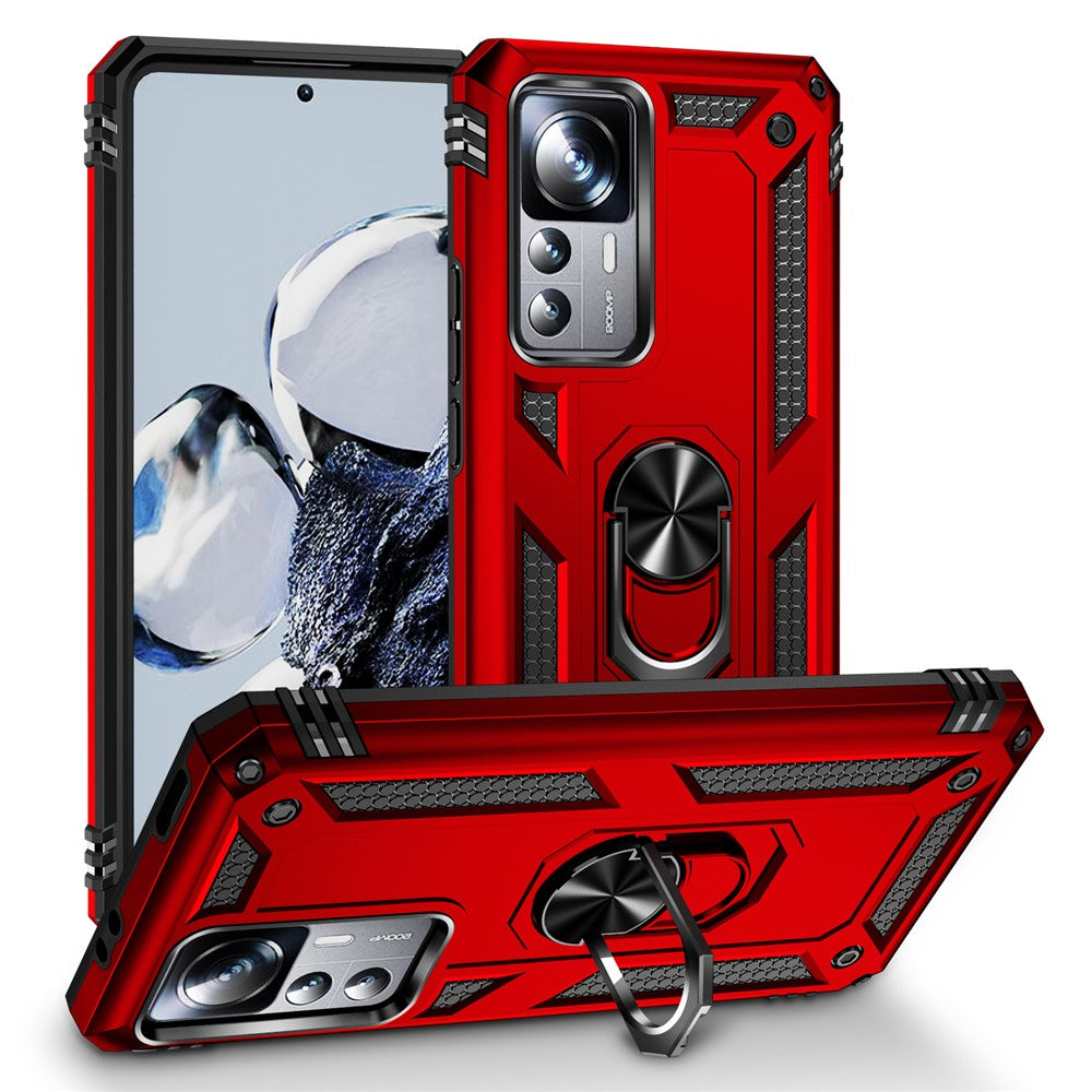 Anti-drop Phone Case for Xiaomi 12T 5G / 12T Pro 5G / Redmi K50 Ultra 5G, PC + TPU Phone Cover with Ring Kickstand