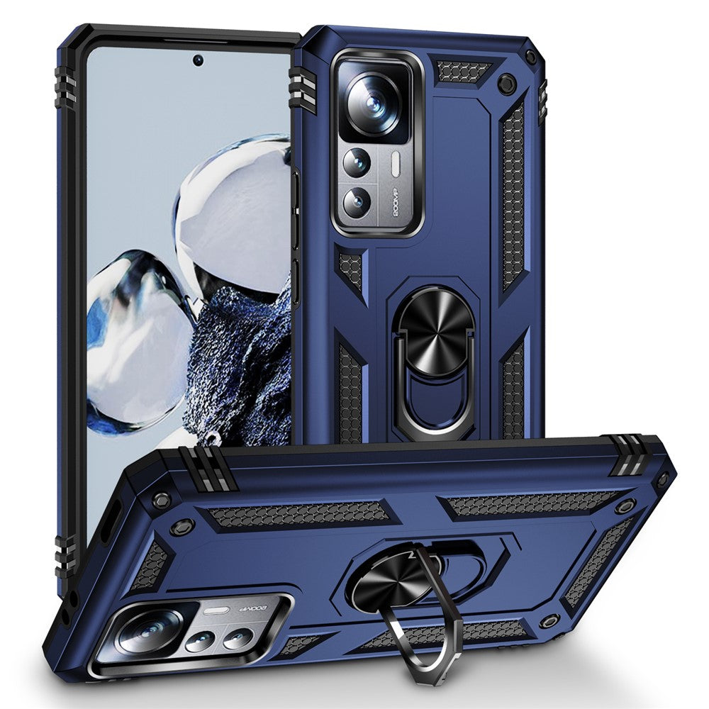 Anti-drop Phone Case for Xiaomi 12T 5G / 12T Pro 5G / Redmi K50 Ultra 5G, PC + TPU Phone Cover with Ring Kickstand