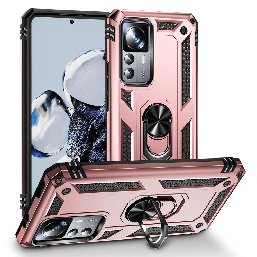 Anti-drop Phone Case for Xiaomi 12T 5G / 12T Pro 5G / Redmi K50 Ultra 5G, PC + TPU Phone Cover with Ring Kickstand