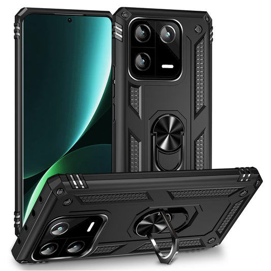 Xiaomi 13 Pro 5G Handyhülle – Ring Kickstand Phone Case aus stoßfestem PC + TPU in Militärqualität