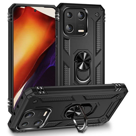 Xiaomi 13 Handyhülle – Ring Kickstand Phone Case 5G, Fallschutz-PC + TPU- in Militärqualität