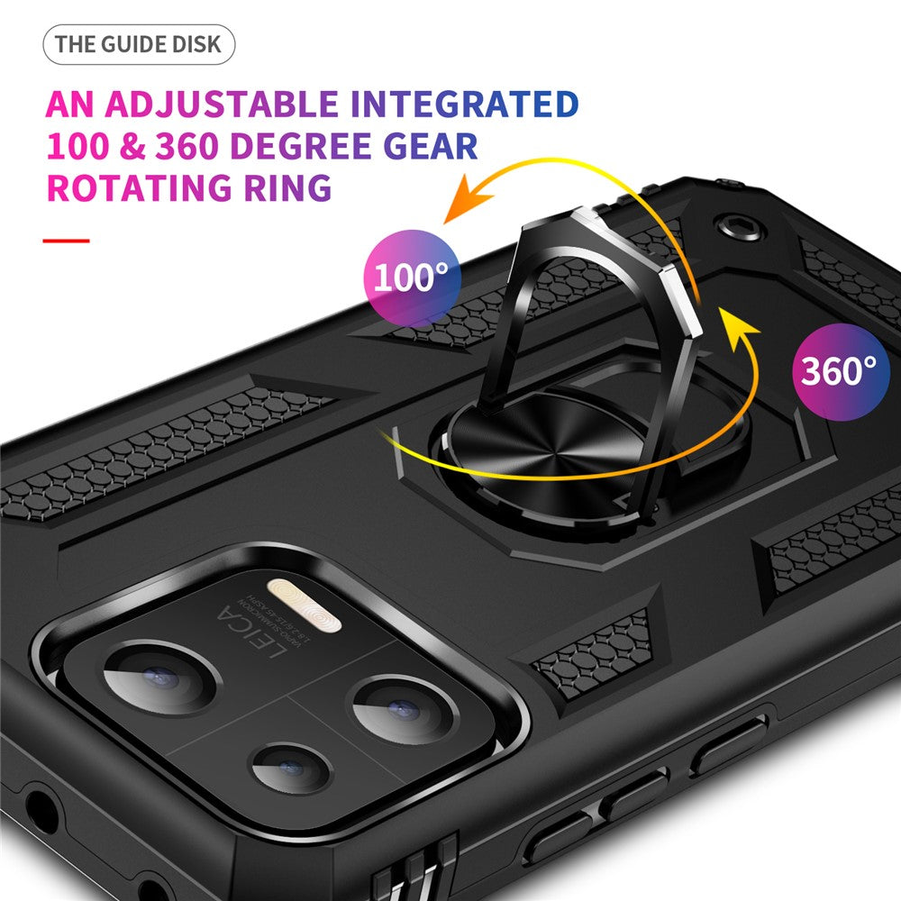 Ring Kickstand Phone Case for Xiaomi 13 5G, Military Grade Anti-drop PC + TPU Protective Cover