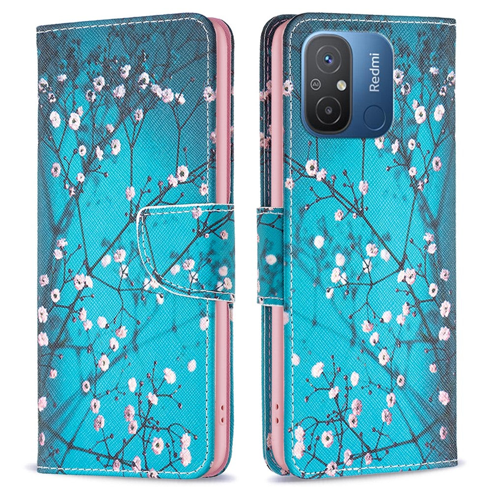 For Xiaomi Redmi 12C 4G PU Leather Pattern Printing Phone Case Folio Magnetic Wallet Stand Phone Cover