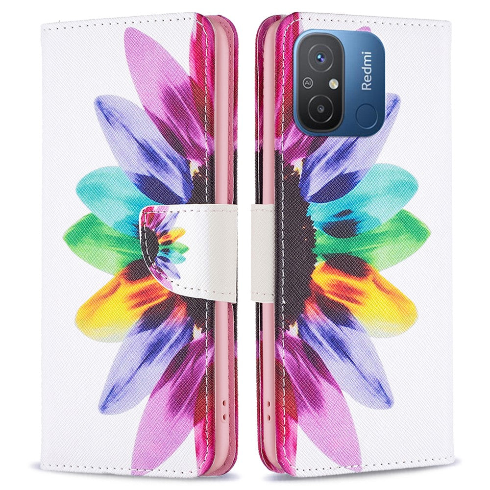 For Xiaomi Redmi 12C 4G PU Leather Pattern Printing Phone Case Folio Magnetic Wallet Stand Phone Cover