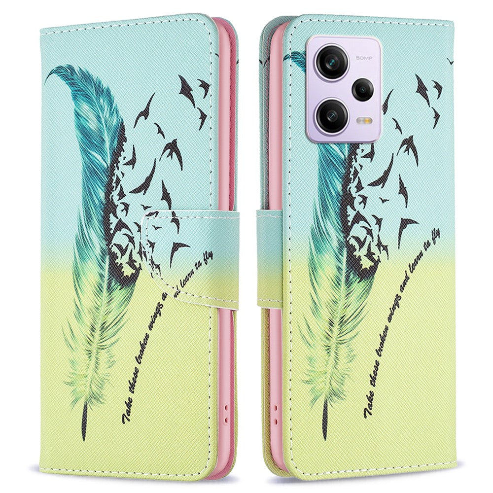 Pattern Printing PU Leather Flip Phone Case for Xiaomi Redmi Note 12 Pro 5G / Note 12 Pro Speed 5G / Poco X5 Pro 5G , Wallet Stand Anti-Drop Protective Cover