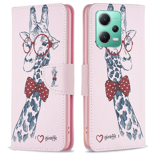 Xiaomi Redmi Note 12 5G (China) / Xiaomi Redmi Note 12 5G (India) / Xiaomi Poco X5 5G / Xiaomi Redmi Note 12 5G (Global) Wallet-Handyhülle – Redmi Note 12 5G (Global) / (Indien) / (China) Musterdruck Flip Standfunktion PU Leder