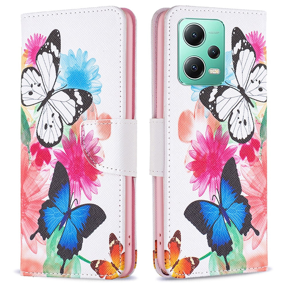For Xiaomi Poco X5 5G / Redmi Note 12 5G (Global) / (India) / (China) Pattern Printing Phone Case Flip Stand PU Leather Wallet Cover