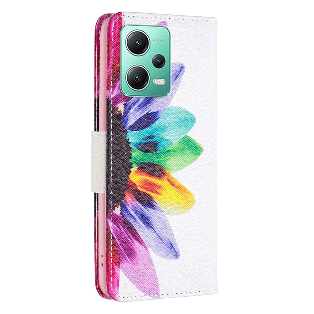 For Xiaomi Poco X5 5G / Redmi Note 12 5G (Global) / (India) / (China) Pattern Printing Phone Case Flip Stand PU Leather Wallet Cover