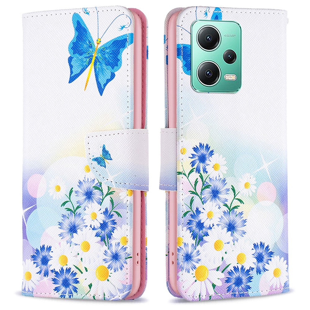 For Xiaomi Poco X5 5G / Redmi Note 12 5G (Global) / (India) / (China) Pattern Printing Phone Case Flip Stand PU Leather Wallet Cover