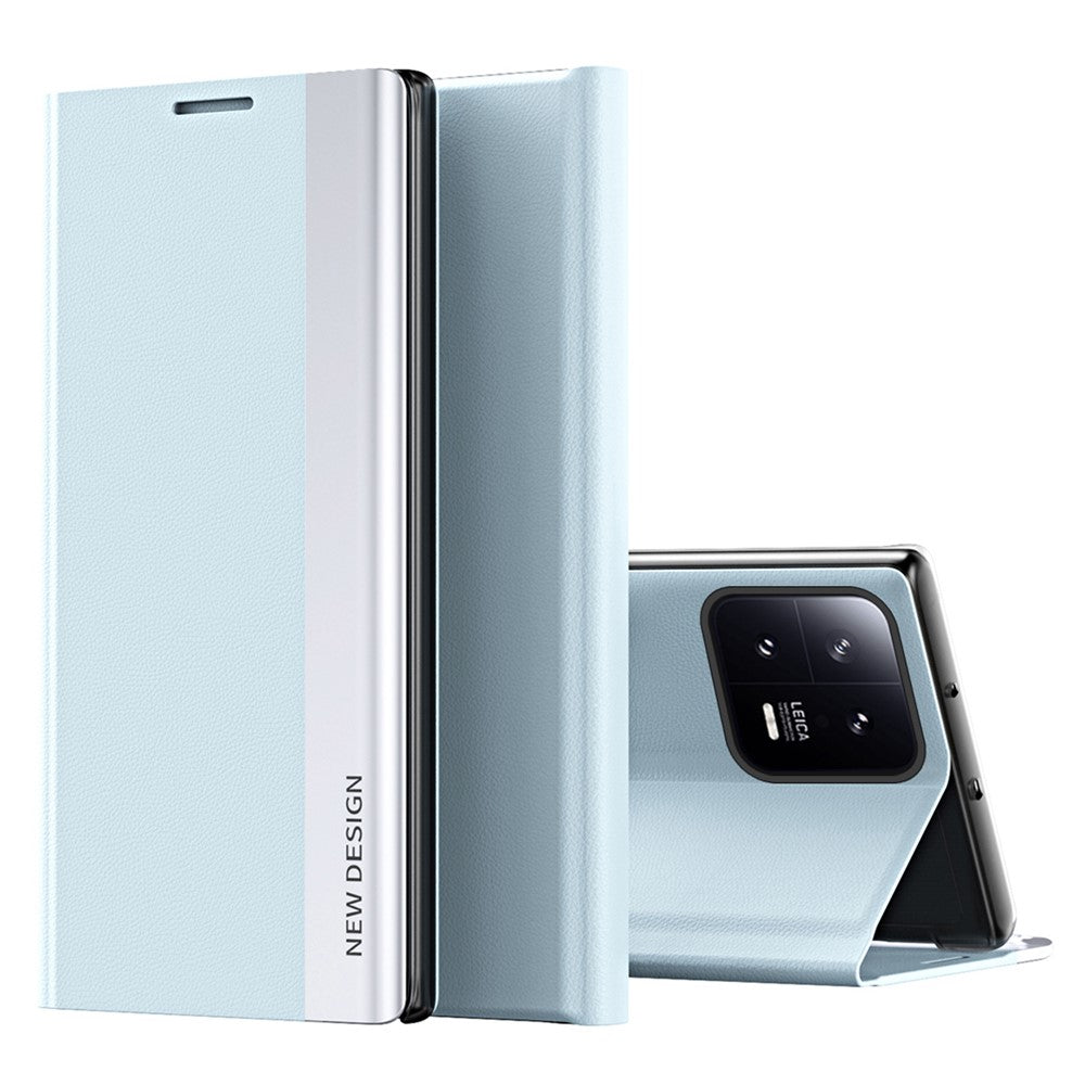 PU Leather Phone Stand Case for Xiaomi 13 Pro 5G, Electroplating Anti-scratch Smartphone Cover