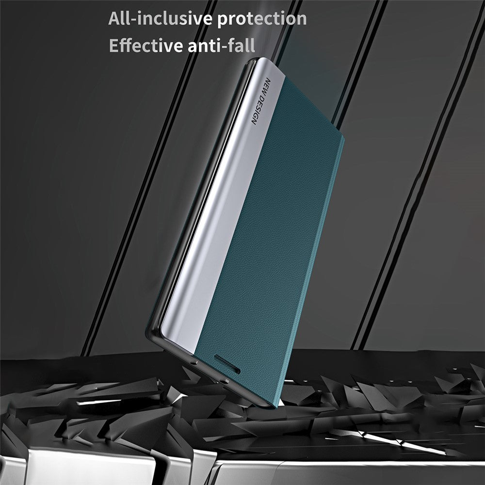PU Leather Phone Stand Case for Xiaomi 13 Pro 5G, Electroplating Anti-scratch Smartphone Cover
