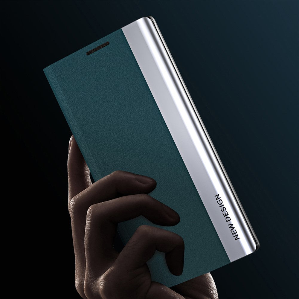 PU Leather Phone Stand Case for Xiaomi 13 Pro 5G, Electroplating Anti-scratch Smartphone Cover