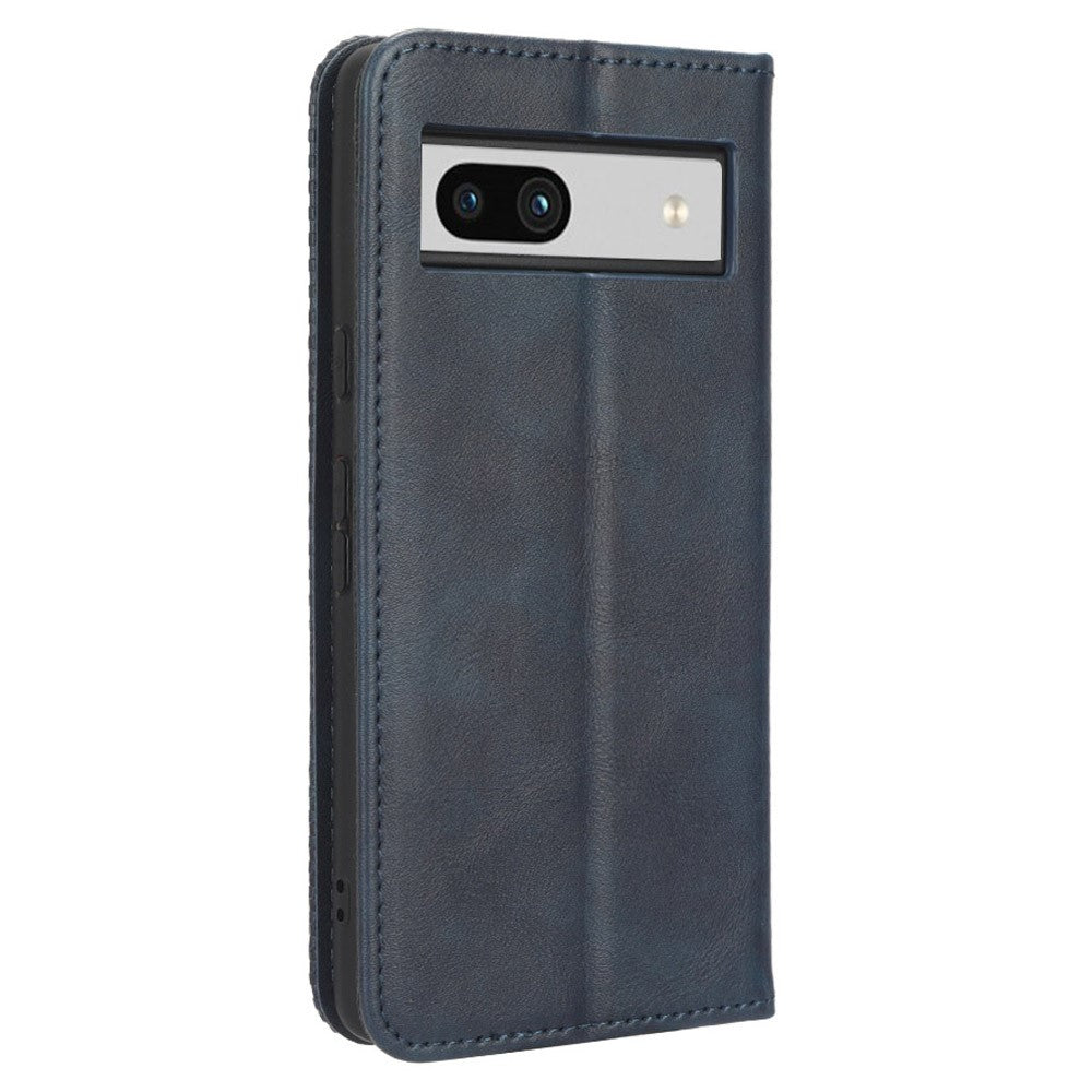 Pixel 7a Lederhülle – Mit Brieftaschenfunktion, Ständer & Retro-Textur