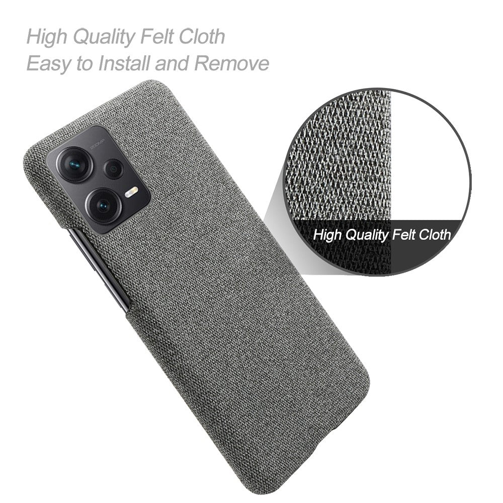 For Xiaomi Redmi Note 12 Pro+ 5G Shockproof Smartphone Case Solid Color Hard PC+Cloth Phone Cover