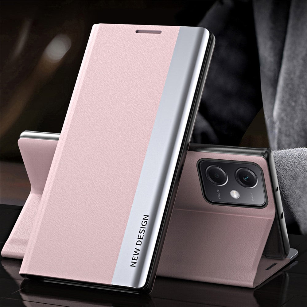 For Xiaomi Poco X5 Pro 5G / Redmi Note 12 Pro Speed 5G / Note 12 Pro 5G PU Leather Stand Phone Case Electroplating Smartphone Cover
