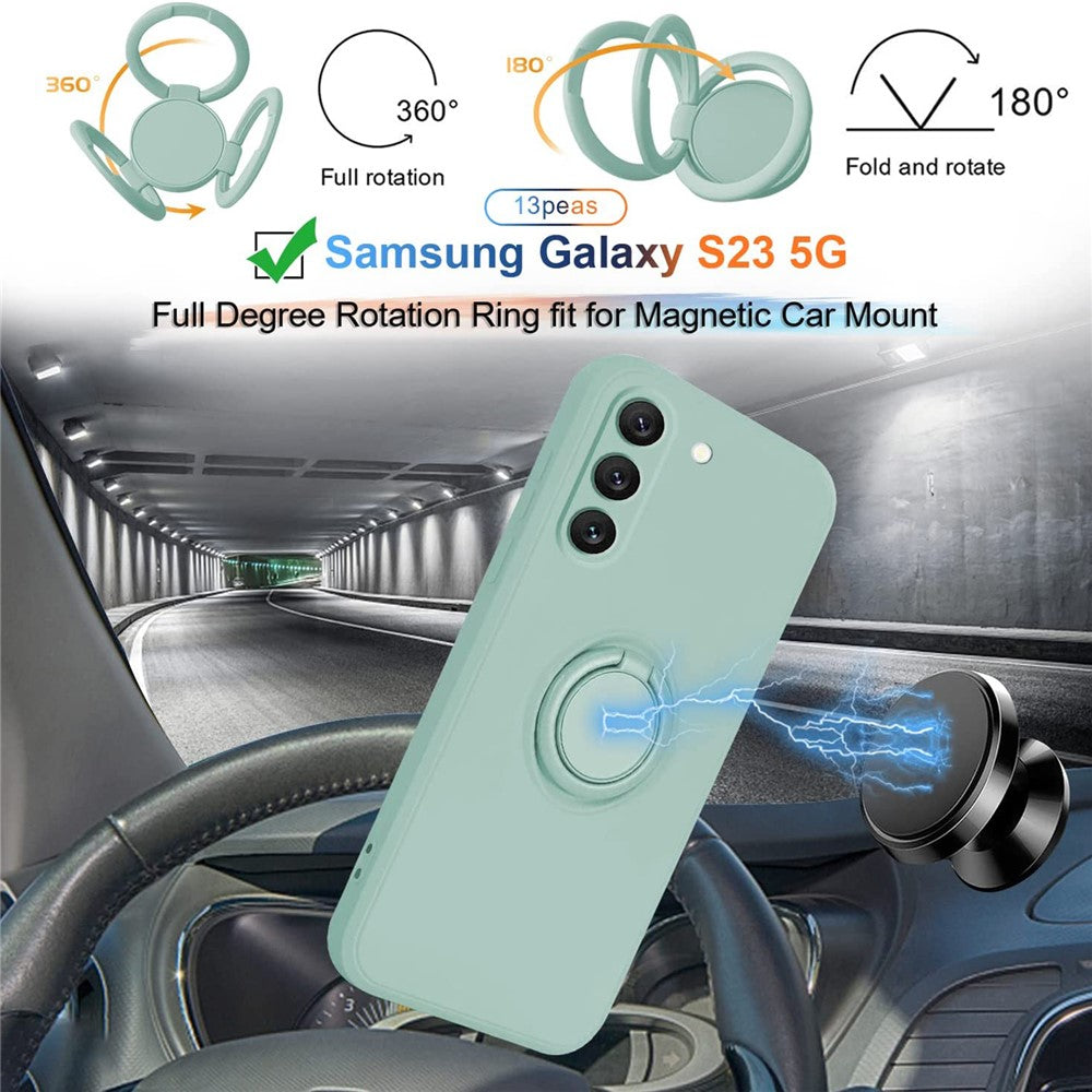 Galaxy S23 Plus Silikonhülle – Leicht & Mit Schwenkring-Ständer