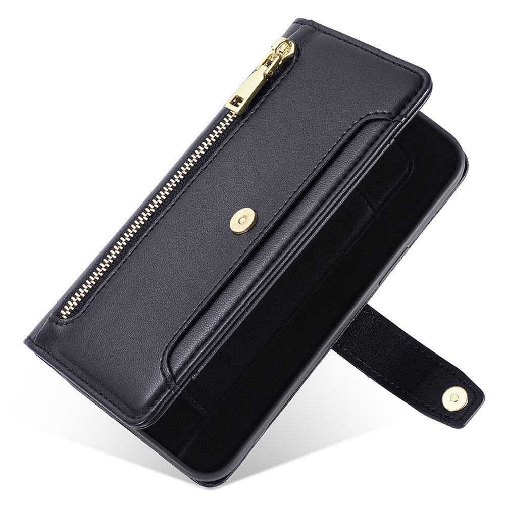 For Xiaomi Redmi Note 12 Pro Speed 5G / Note 12 Pro 5G / Poco X5 Pro 5G Zipper Pocket Phone Stand Case Leather Phone Cover with Straps
