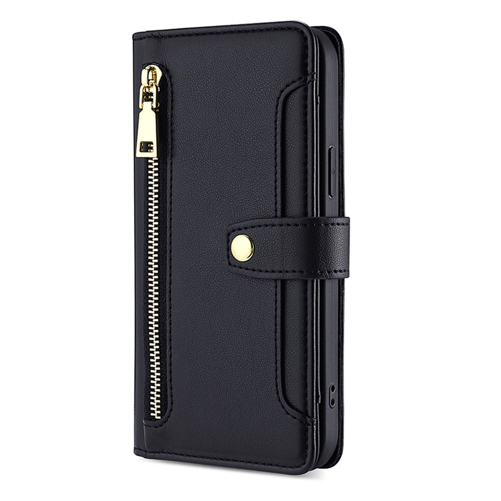 For Xiaomi Redmi Note 12 Pro Speed 5G / Note 12 Pro 5G / Poco X5 Pro 5G Zipper Pocket Phone Stand Case Leather Phone Cover with Straps