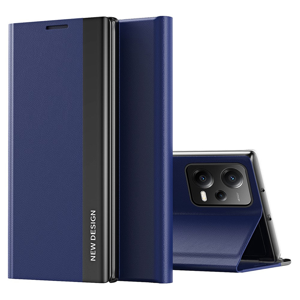 For Xiaomi Poco X5 5G / Redmi Note 12 5G (Global) / (India) / (China) Electroplating Phone Case PU Leather Stand Phone Cover