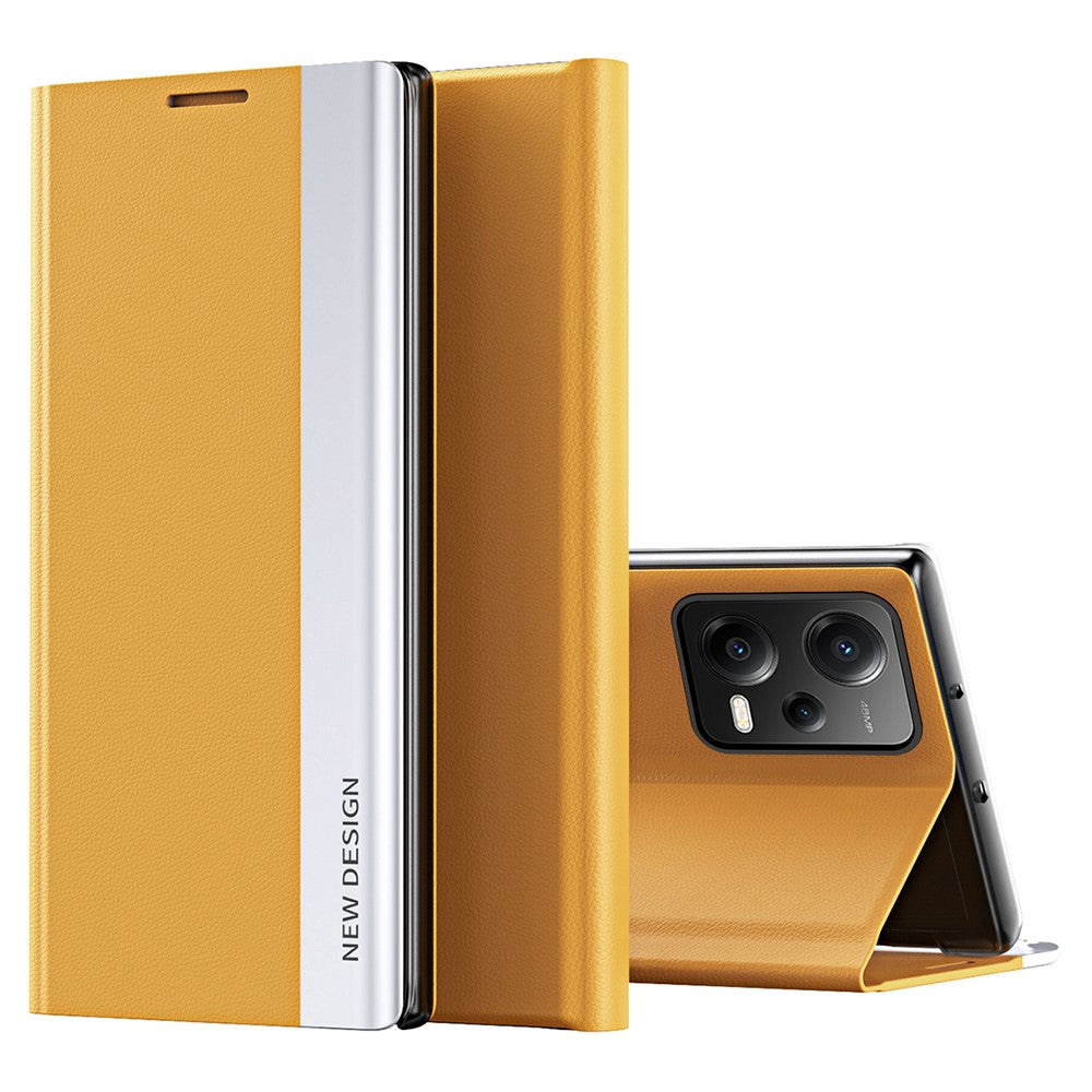 For Xiaomi Poco X5 5G / Redmi Note 12 5G (Global) / (India) / (China) Electroplating Phone Case PU Leather Stand Phone Cover