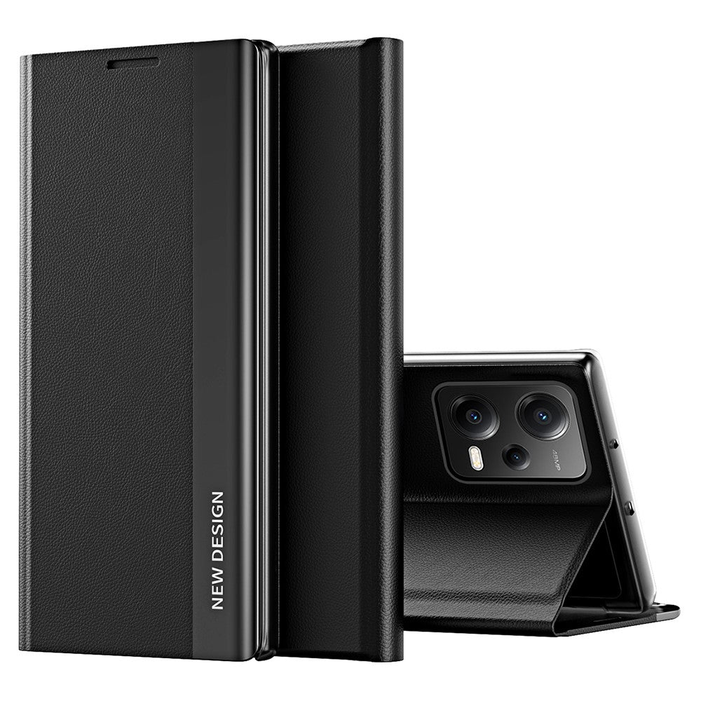 For Xiaomi Poco X5 5G / Redmi Note 12 5G (Global) / (India) / (China) Electroplating Phone Case PU Leather Stand Phone Cover