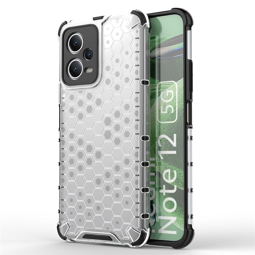 For Xiaomi Redmi Note 12 5G (India) / Poco X5 5G Honeycomb Texture Shockproof TPU+PC Case Phone Back Cover