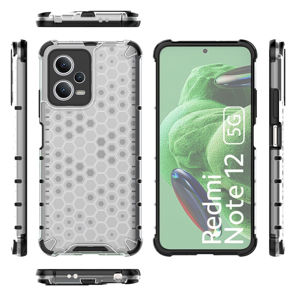 For Xiaomi Redmi Note 12 5G (India) / Poco X5 5G Honeycomb Texture Shockproof TPU+PC Case Phone Back Cover