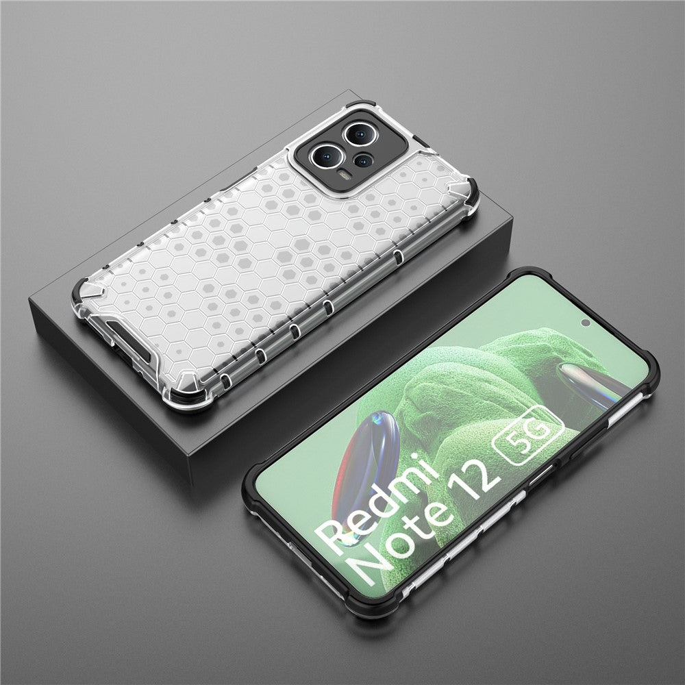For Xiaomi Redmi Note 12 5G (India) / Poco X5 5G Honeycomb Texture Shockproof TPU+PC Case Phone Back Cover