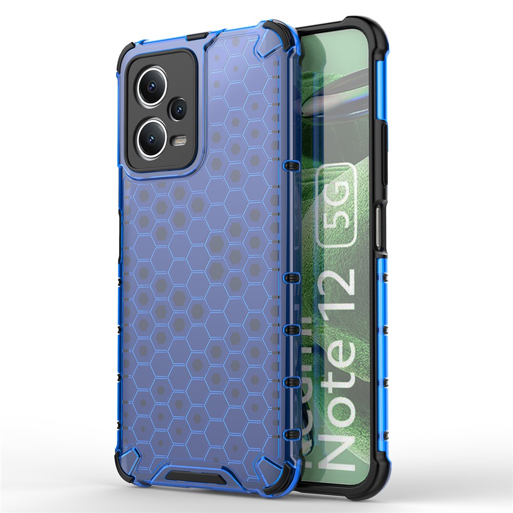 For Xiaomi Redmi Note 12 5G (India) / Poco X5 5G Honeycomb Texture Shockproof TPU+PC Case Phone Back Cover