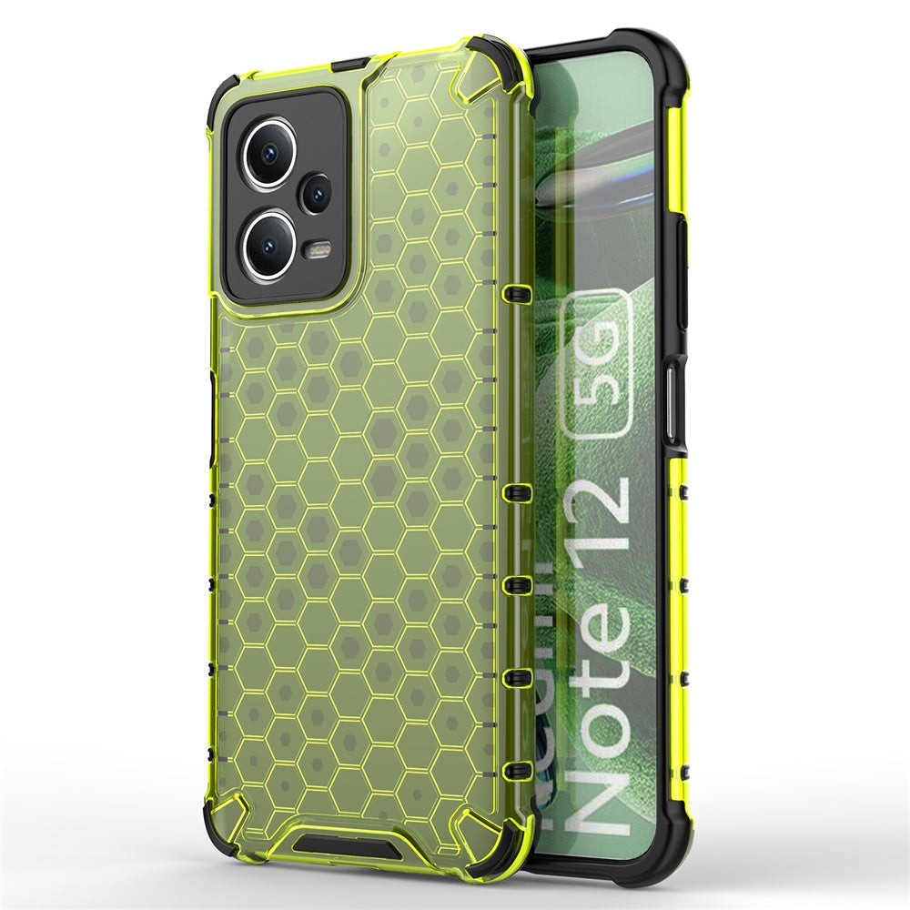 For Xiaomi Redmi Note 12 5G (India) / Poco X5 5G Honeycomb Texture Shockproof TPU+PC Case Phone Back Cover