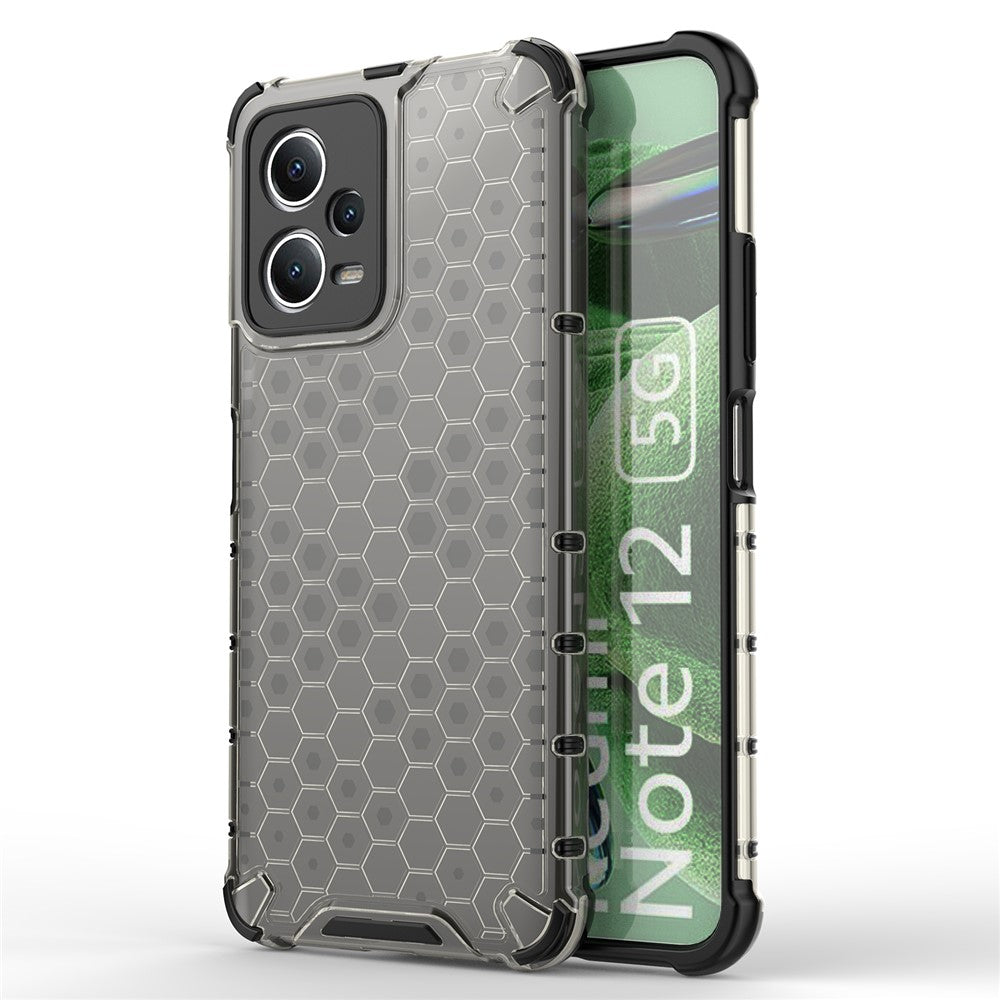 For Xiaomi Redmi Note 12 5G (India) / Poco X5 5G Honeycomb Texture Shockproof TPU+PC Case Phone Back Cover