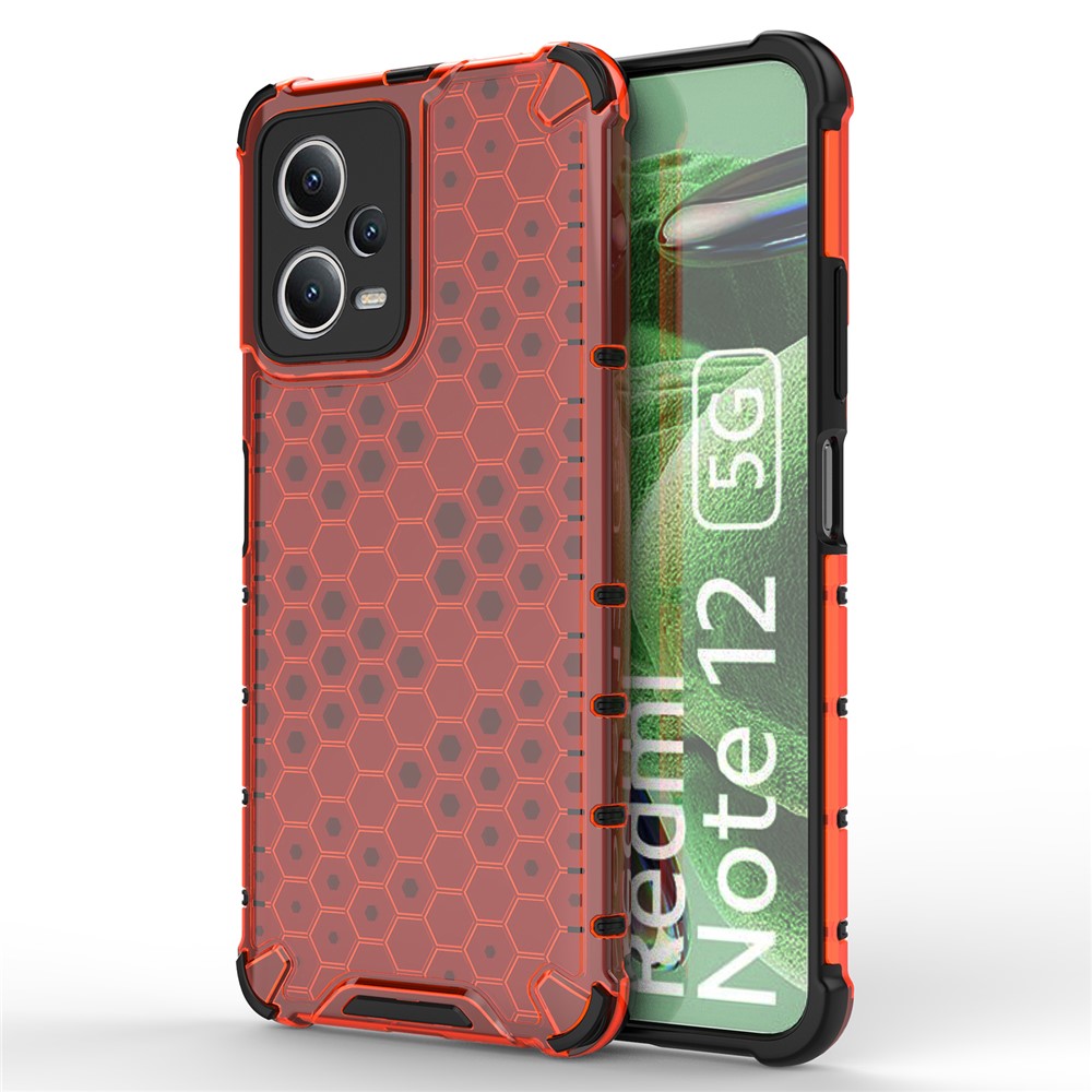 For Xiaomi Redmi Note 12 5G (India) / Poco X5 5G Honeycomb Texture Shockproof TPU+PC Case Phone Back Cover