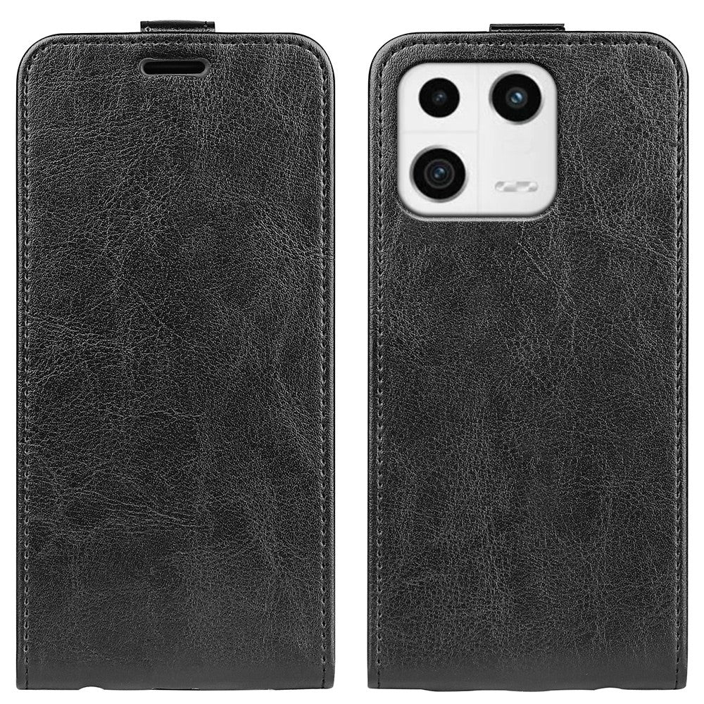 Cell Phone Cover For Xiaomi 13 5G , Vertical Flip Leather Crazy Horse Texture Protective Phone Case Card Holder
