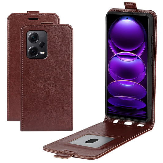 Xiaomi Redmi Note 12 Pro+ 5G Handyhülle – Vertical Flip Leather Cover Crazy Horse Textur mit Kartensteckplatz