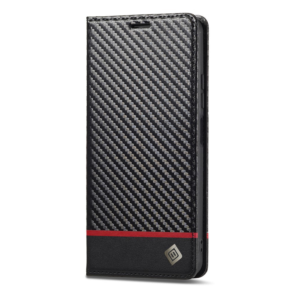 LC.IMEEKE For Xiaomi Poco X5 5G / Redmi Note 12 5G (Global) / (India) / (China) Carbon Fiber Texture Shockproof Phone Case Leather Stand Wallet Cover