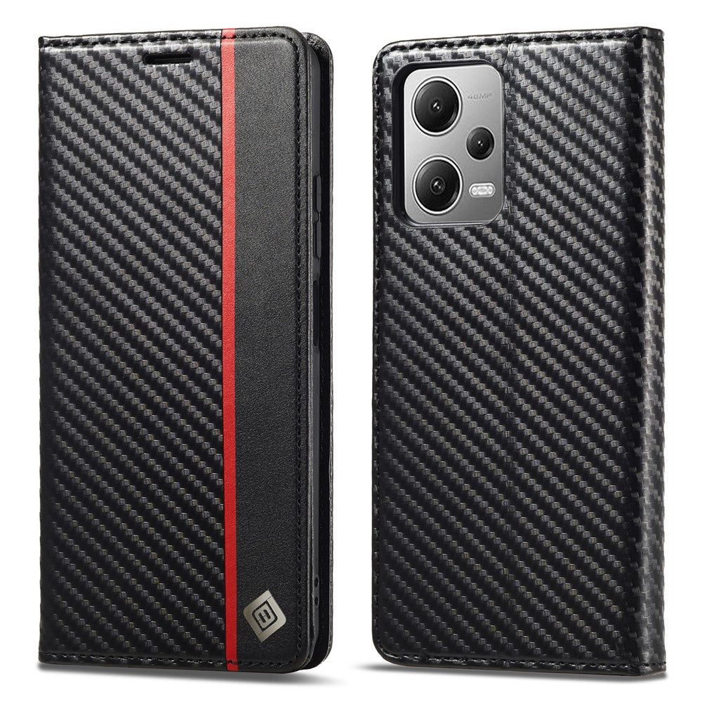 LC.IMEEKE For Xiaomi Poco X5 Pro 5G / Redmi Note 12 Pro 5G / Note 12 Pro Speed 5G Carbon Fiber Texture Leather Wallet Phone Case Anti-drop Stand Cover
