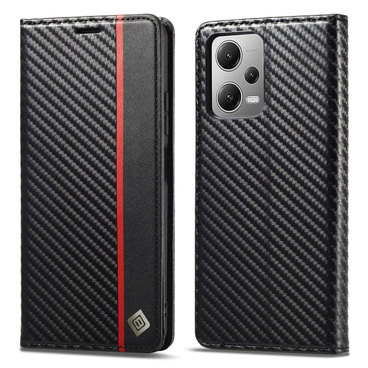 LC.IMEEKE For Xiaomi Poco X5 Pro 5G / Redmi Note 12 Pro 5G / Note 12 Pro Speed 5G Carbon Fiber Texture Leather Wallet Phone Case Anti-drop Stand Cover