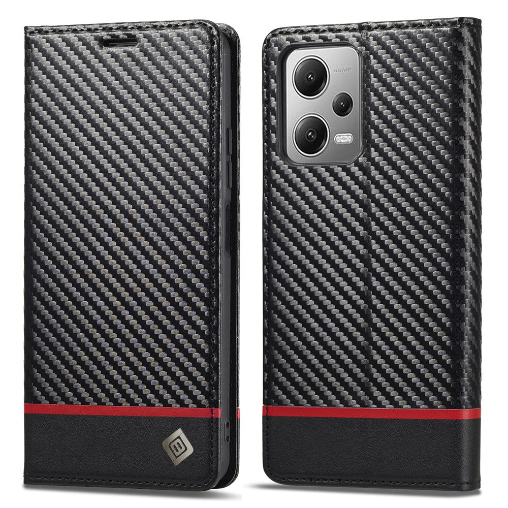 LC.IMEEKE For Xiaomi Poco X5 Pro 5G / Redmi Note 12 Pro 5G / Note 12 Pro Speed 5G Carbon Fiber Texture Leather Wallet Phone Case Anti-drop Stand Cover