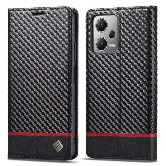 LC.IMEEKE For Xiaomi Poco X5 Pro 5G / Redmi Note 12 Pro 5G / Note 12 Pro Speed 5G Carbon Fiber Texture Leather Wallet Phone Case Anti-drop Stand Cover